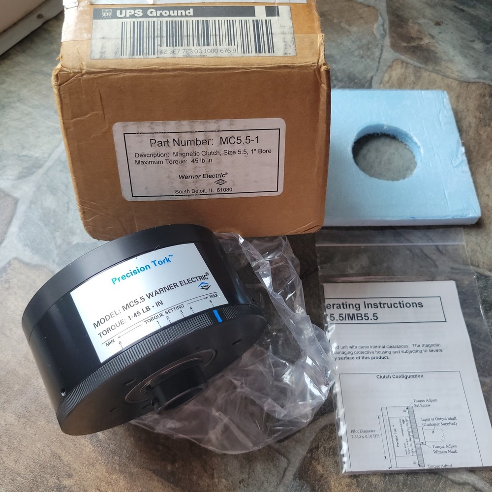 NEW Warner Electric 1-45 LB Precision Tork Magnetic Clutch MC5.5-1